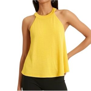 Joie 100% Linen Halter Style A Line Yellow Tank Top Size Xlarge
